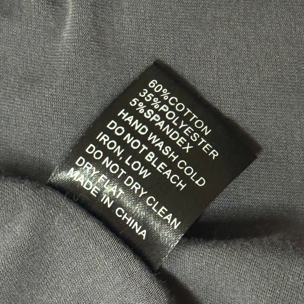 POL Charcoal Gray V-Neck Back Cutout Ruched Tie Top RCT387 Large - Picture 6 of 7